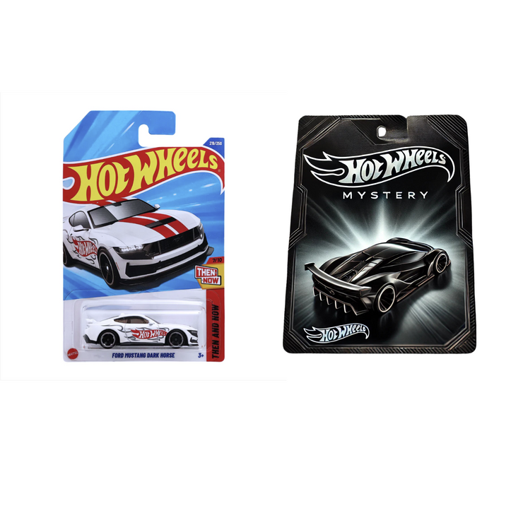 Hot Wheels Ford Mustang Dark Horse + Mystery Car Pack