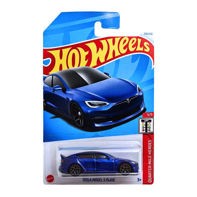 Hot Wheels Tesla Model S Plaid - Blue (Quarter Mile Heroes Series)