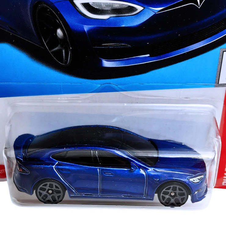 Hot Wheels Tesla Model S Plaid - Blue (Quarter Mile Heroes Series)