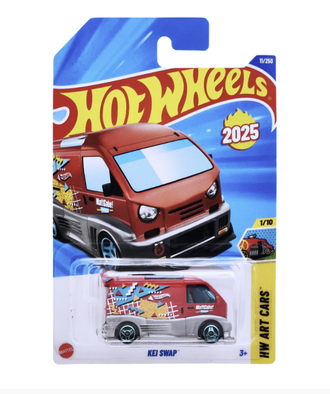 Hot Wheels Kei Swap - HW Art Cars Series (Case 2025, Red with Art Graffiti)