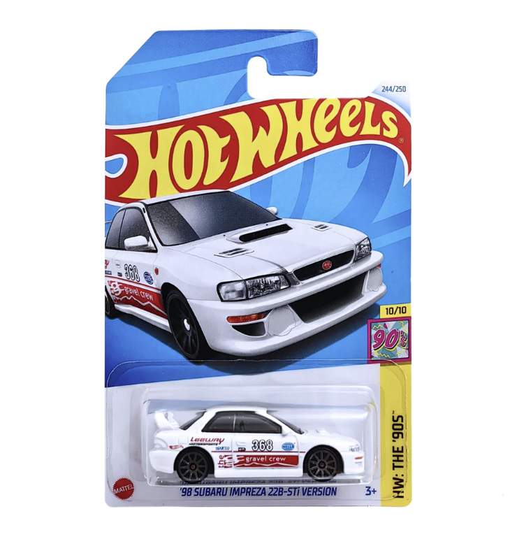 Hot Wheels '98 Subaru Impreza 22B-STi Version - HW The 90’s Series (Case 2024, White with Red Graphics)